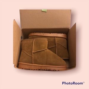 SHEIN Suede fur lined flat boots NEW☑️❄️